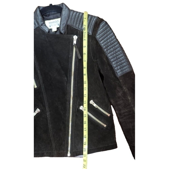 Mango Leather Jacket XXS / Brown with Gold Hardware - Biker Style - Picture 8 of 13
